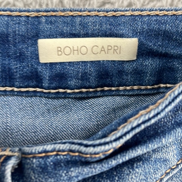 Vintage America Jeans Women's 10P Boho Capri Tassels Embroidery Cottagecore Blue - Picture 14 of 16